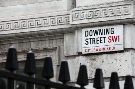 Straßenschild Downing Street London