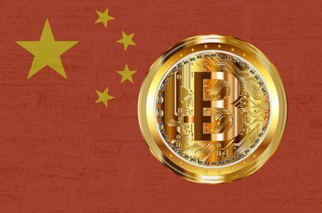 Fahne China Bitcoin