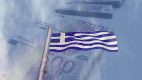 griechische Flagge, Geldscheine, Euro