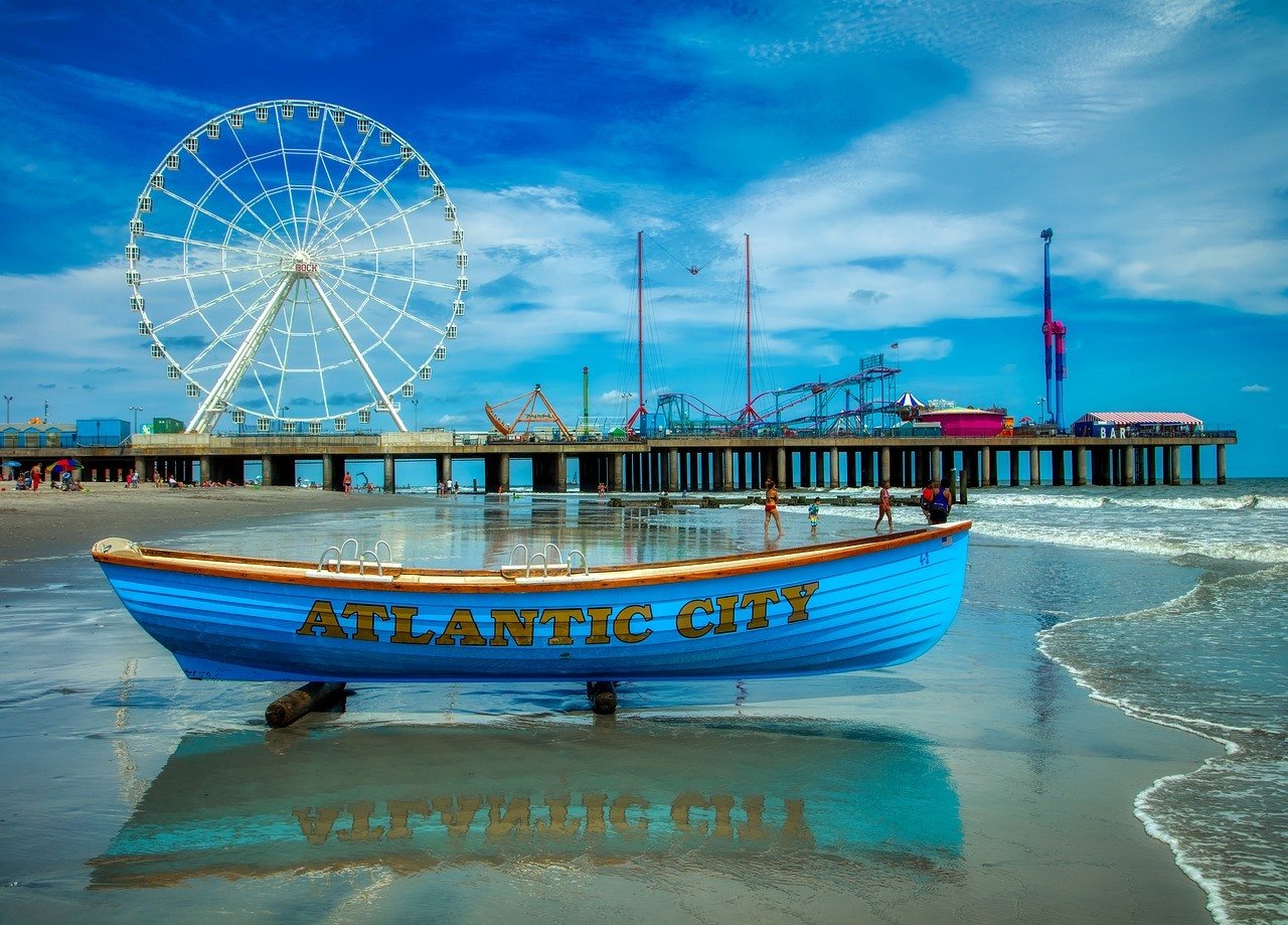 Boot, Riesenrad, Atlantik City, Meer