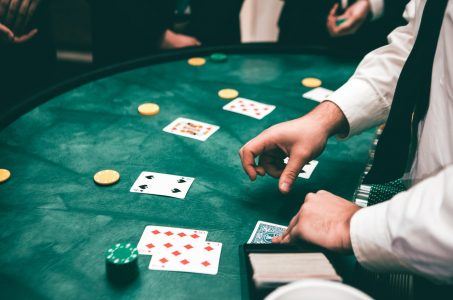 Spieltisch, Karten, Dealer, Hände
