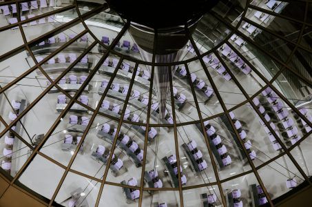 Blick von oben in den Bundestag