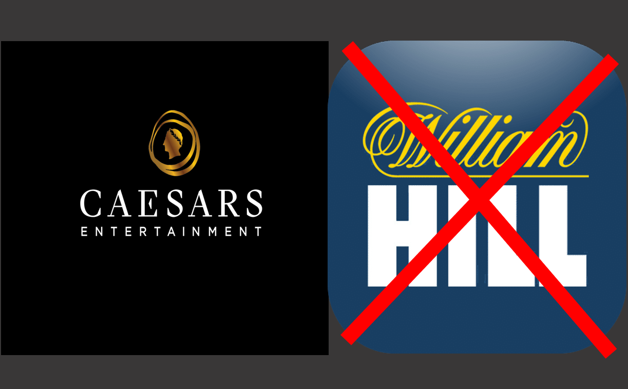 Caesars Logo, William Hill Logo, rote Balken