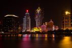 Grand Casino Lisboa, Wynn Casino. Skyline bei Nacht, Macau