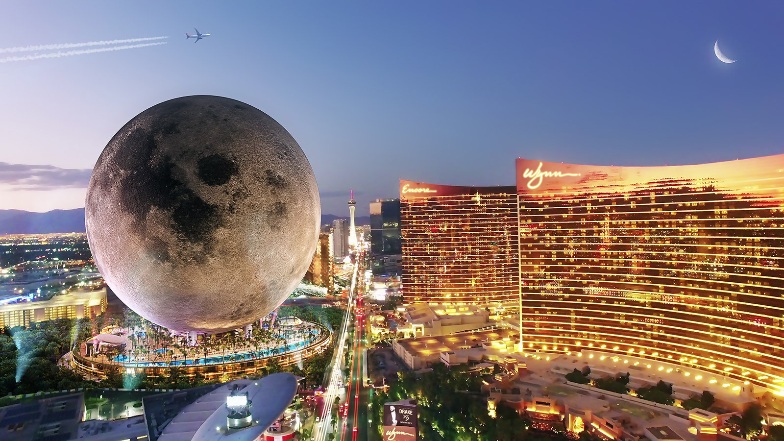 Mond, Las Vegas Strip