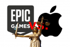 Apple Logo, Epic Games Logo, Justizia 