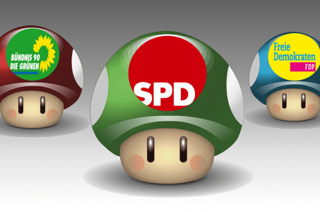 drei Pilze, Partei-Logos