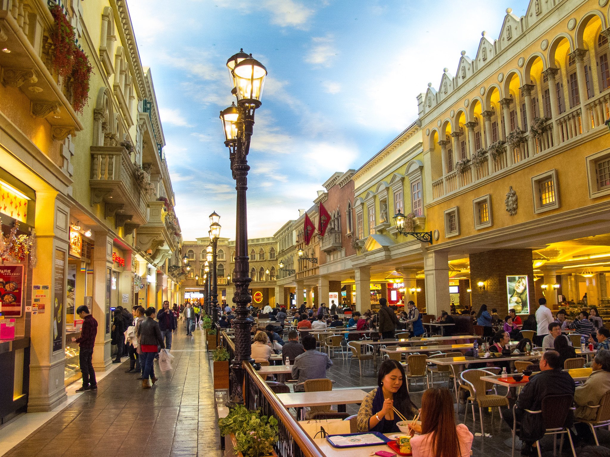 Macau, Fußgängerstraße, Restaurant, Menschen, Essen