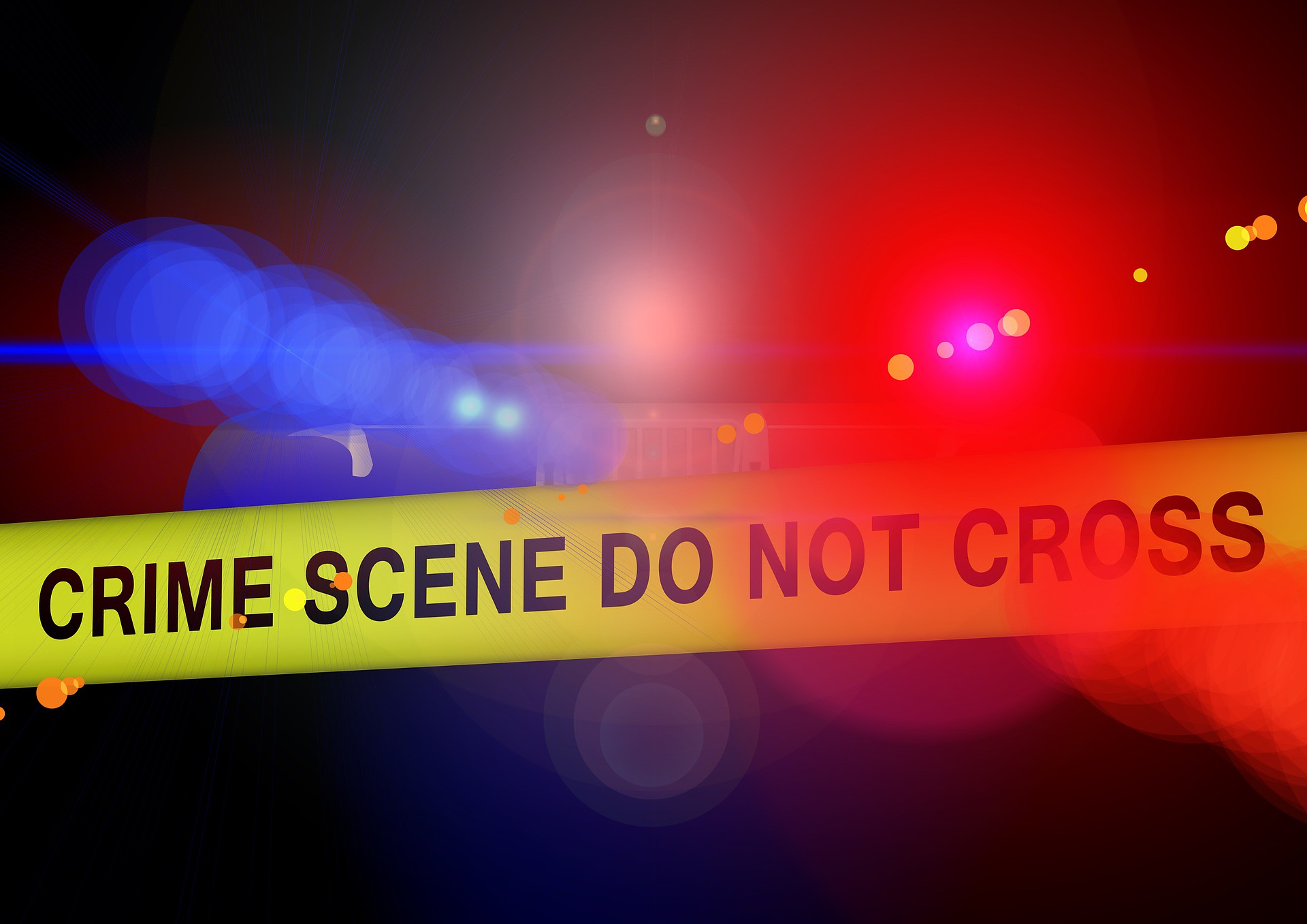 Flatterband Crime Scene und Blaulicht