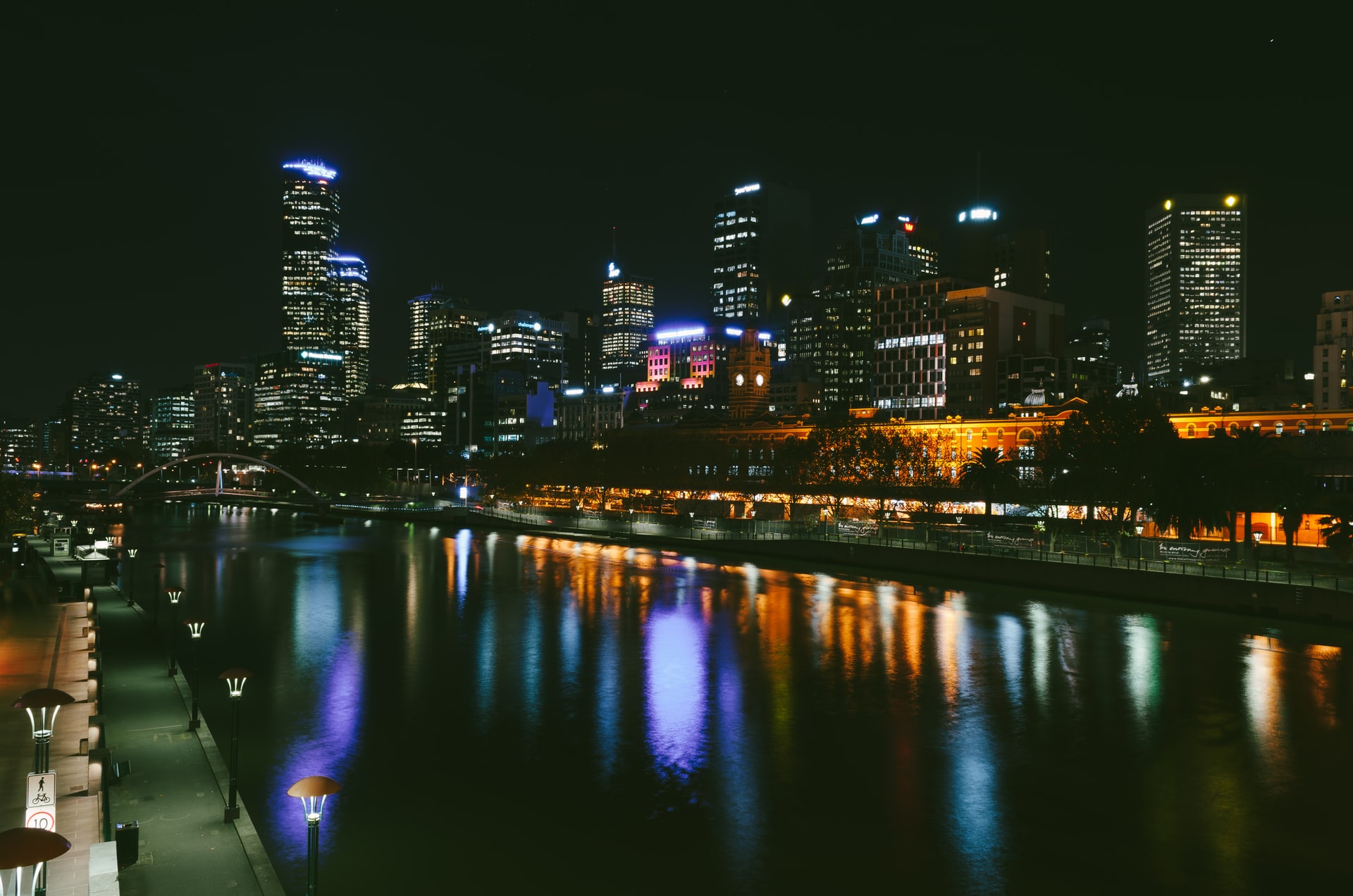 Southbank Melbourne bei Nacht