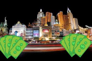 Las Vegas bei Nacht Dollarscheine
