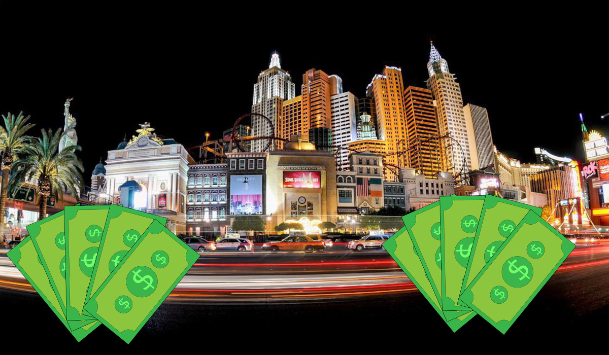 Las Vegas bei Nacht Dollarscheine