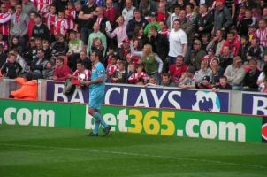 Fußballspiel Bandenwerbung