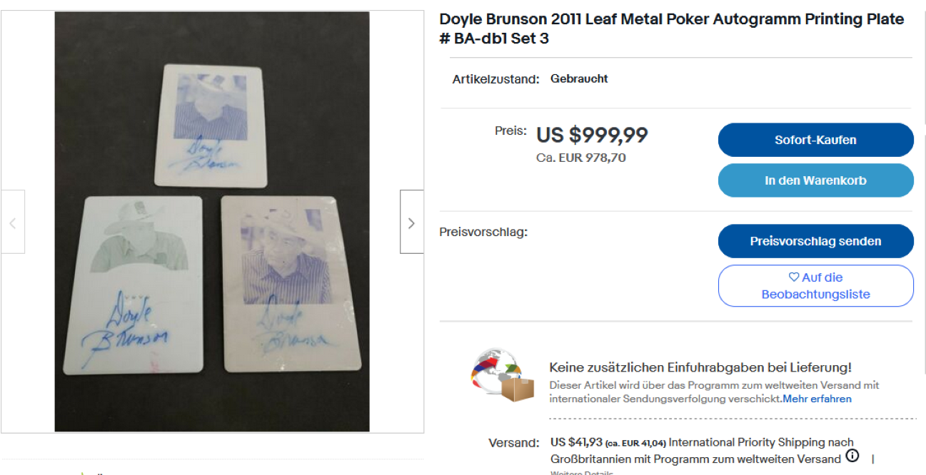 eBay, Autogramme