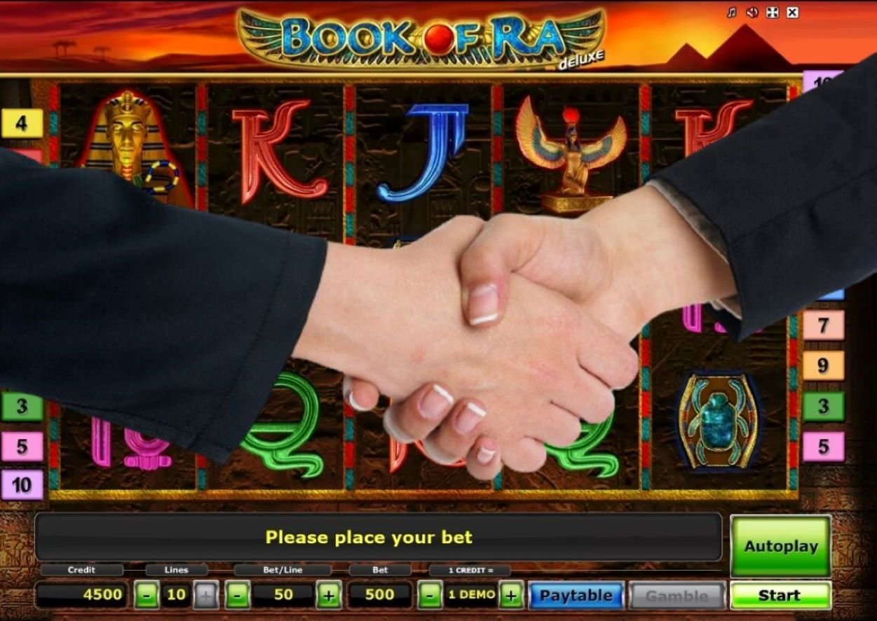 Händeschütteln, Book of Ra Slot