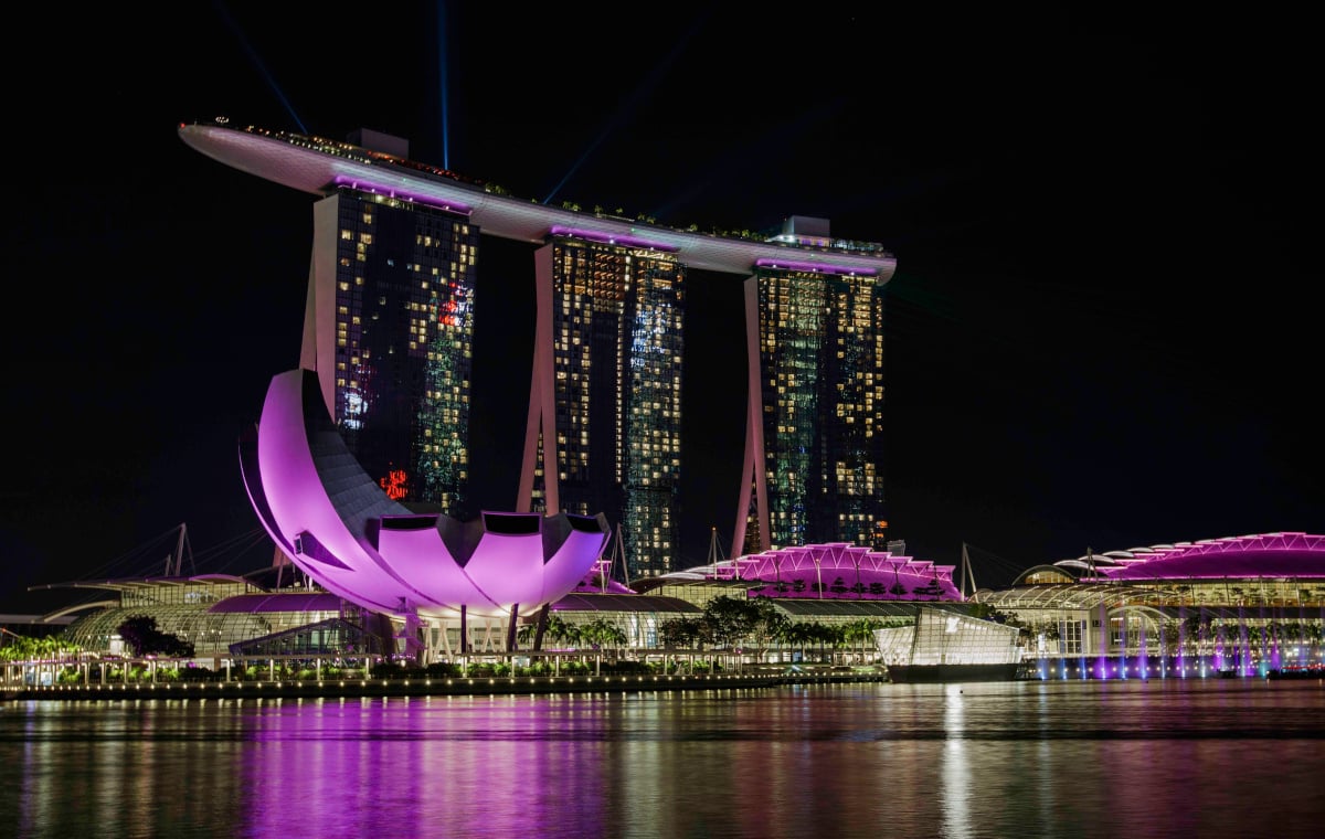 Singapur Marina Bay Sands bei Nacht