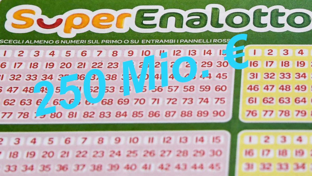 Lottoschein Superenalotto 250 Mio. Euro