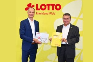 Aufsichtsratsvorsitzender Dr. Weinberg und Geschäftsführer Jürgen Häfner, Lotto Rheinland-Pfalz