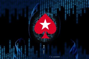 PokerStars-Logo, binäre Zahlen, Matrix