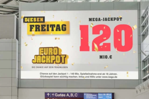 Werbetafel Eurojackpot WestLotto