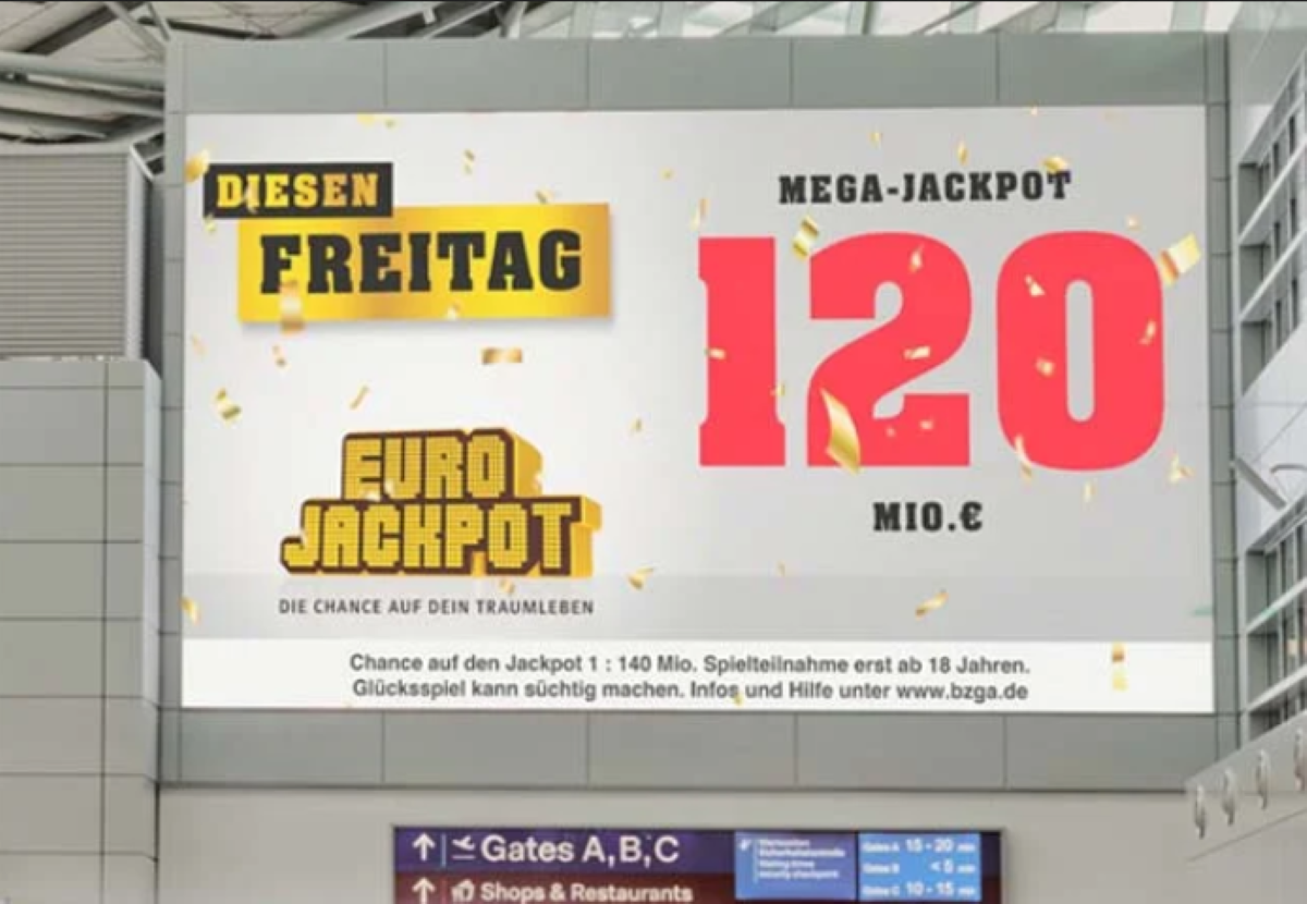 Werbetafel Eurojackpot WestLotto