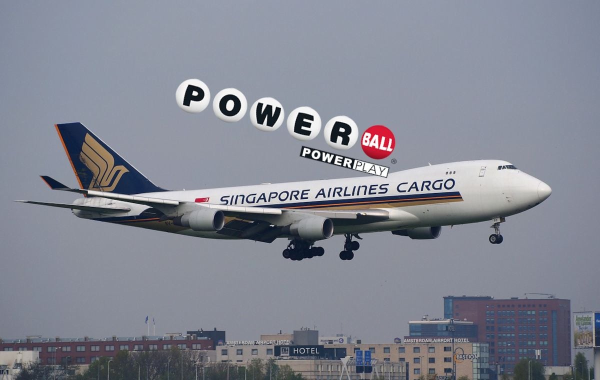Boeing 747 und Powerball-Logo