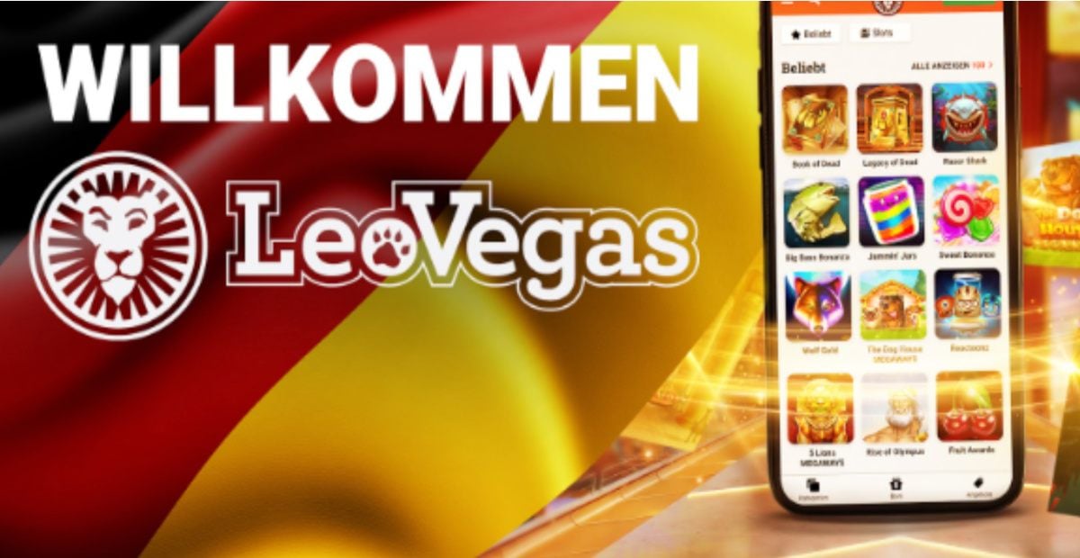 LeoVegas-Logo und Smartphone