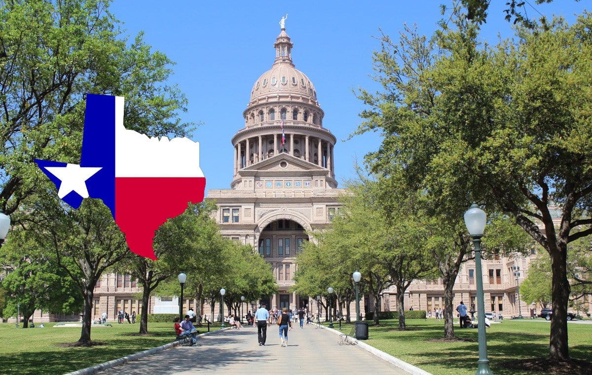 Texas Kapitol und Texas-Symbol
