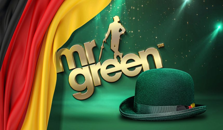 Logo Mr Green, Hut, deutsche Fahne