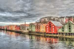 Norwegen, Häuser, Trondheim