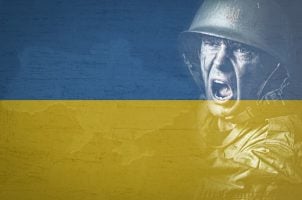 Ukraine, Krieg, Flagge