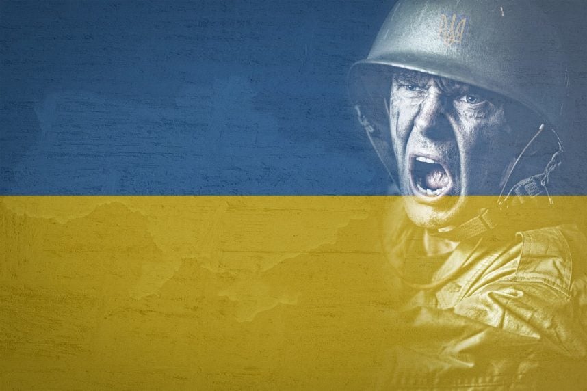 Ukraine, Krieg, Flagge