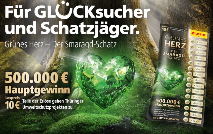 Grünes Herz-Lotterie