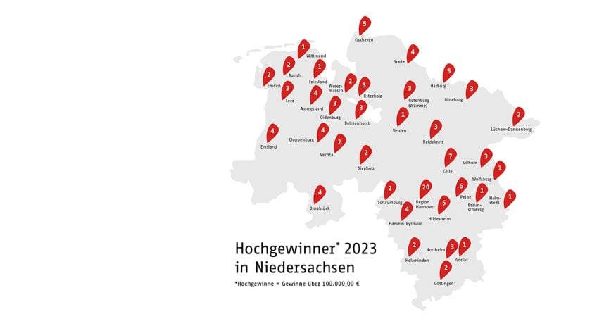 Hochgewinne bei Lotto Niedersachsen