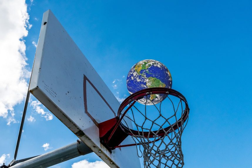 Basketball, Basketballkorb, Weltkugel