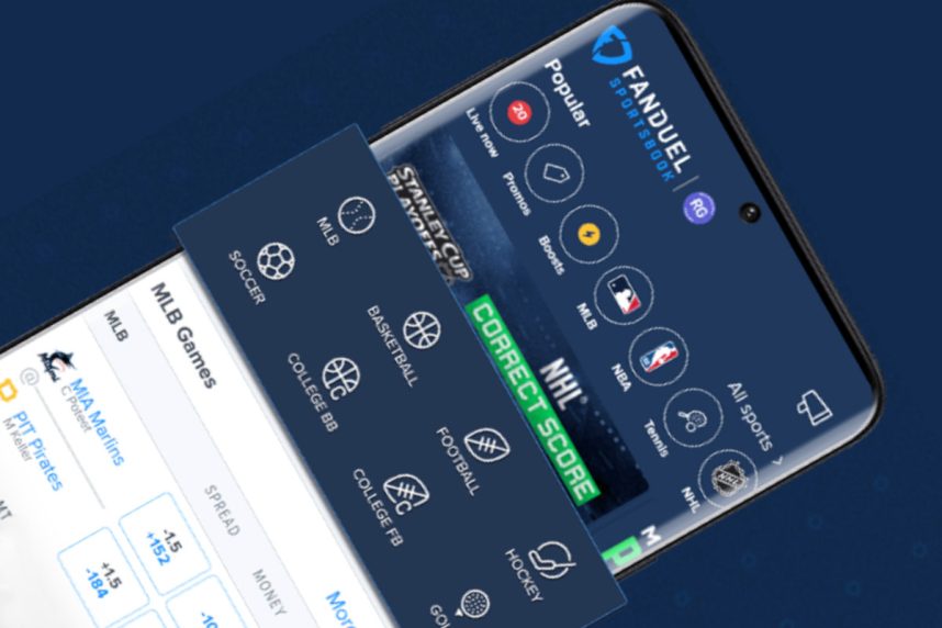Smartphone mit FanDuel-App