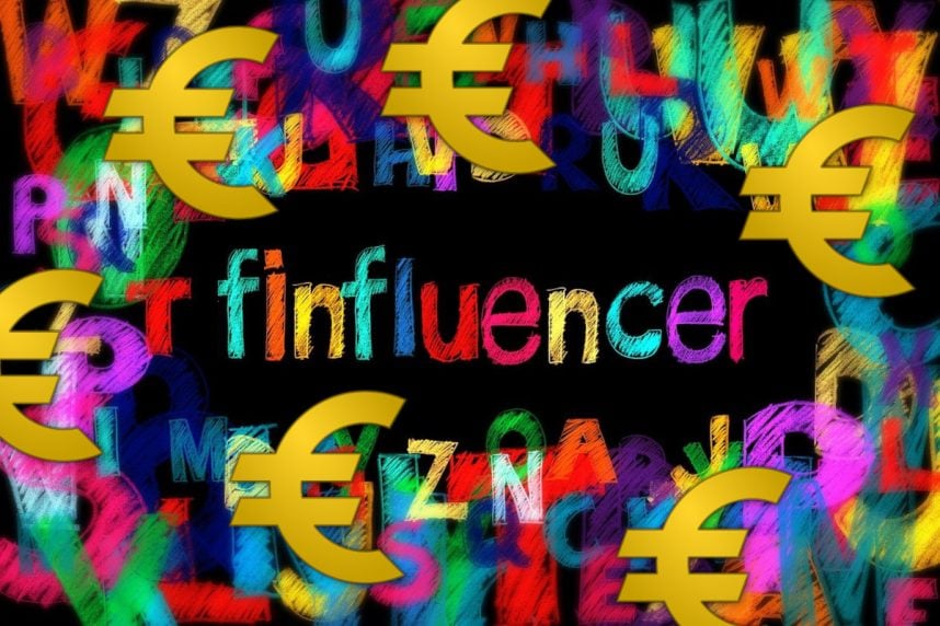 Viele Finfluencer werben mit schnellem Reichtum (Bilder: Pixabay/G.Altmann, Gestaltung: casino.org) Finfluencer, Eurozeichen