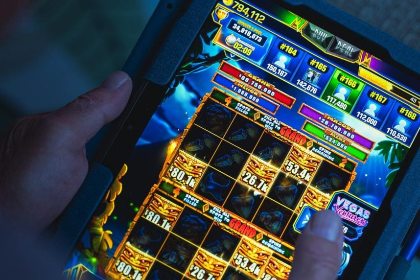 Online-Glücksspiel auf Tablet