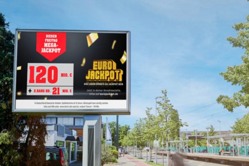 Eurojackpot-Werbeschild