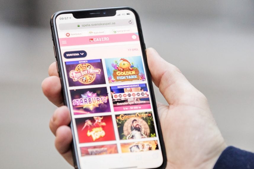 Smartphone mit Online-Casino