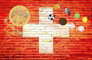 Schweizer Fahne, Sport- und Lotto-Symbole