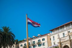 Kroatien Flagge Palme