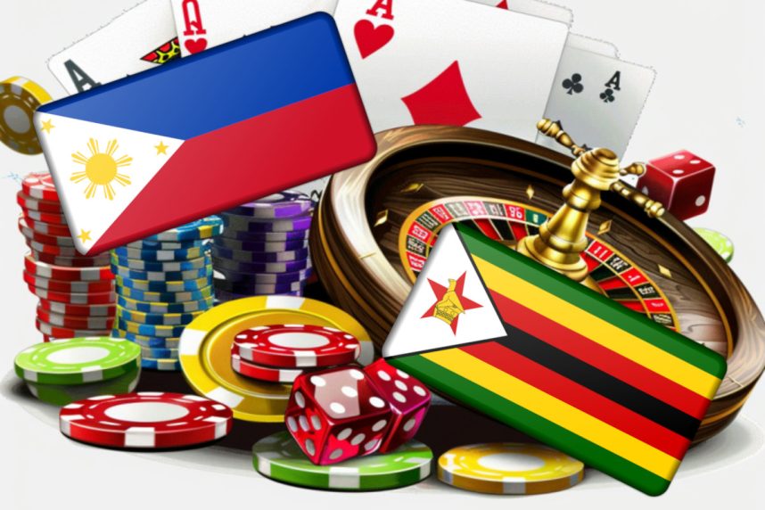 Casino-Spiele, Flaggen von Simbabwe und Philippinen
