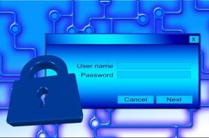 Schloss vor Login-Maske