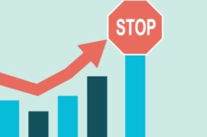 Balkendiagramm mit Stop-Zeichen