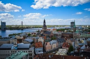 Luftaufnahme der lettischen Hauptstadt Riga