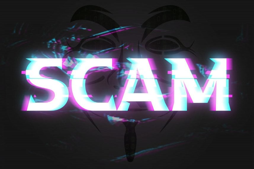 Scam-Schriftzug