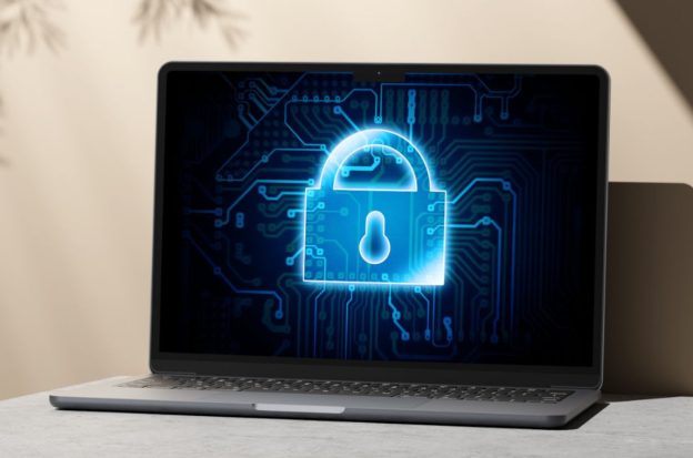 Notebook mit Schloss-Symbol