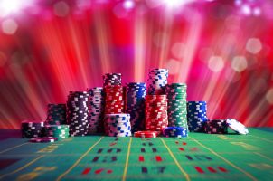 Jetons auf Roulette-Feld