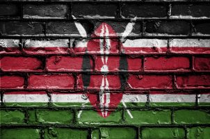 Kenia-Fahne auf Wand